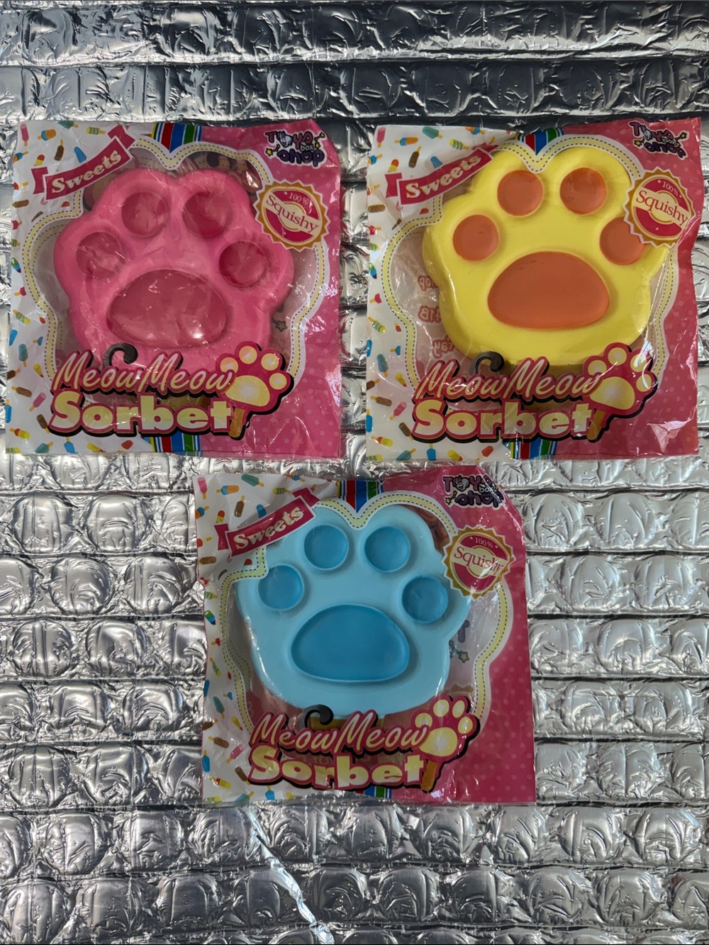 ToysBoxShop MeowMeow Sorbet Paw Push Pop Fidget Toy Bundle